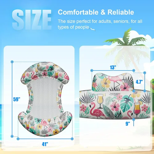 Vista 2 de Pool Floats Adult - Inflatable Pool Lounger, Pool Lounger Chairs for Relaxation, Floating Water Lounger Chairs Summer Water Sun Tanning for Swimming