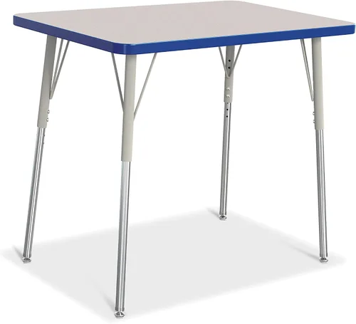 Vista 47 de Berries Mesa rectangular para actividades, altura A, Gris/Negro/Negro, 1