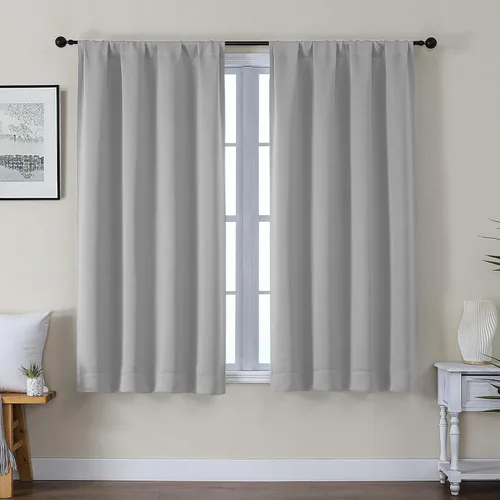 Vista 75 de Gwine Cortinas opacas para dormitorio, 54 pulgadas de largo, paneles de cortina de ventana con aislamiento térmico y reducción de ruido, cortinas