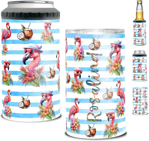 Vista 13 de Dorris A Day At The Beach Restore The Soul Can - Vaso enfriador de latas con nombre personalizado 4 en 1 con aislamiento de 16 onzas con tapa, Playa