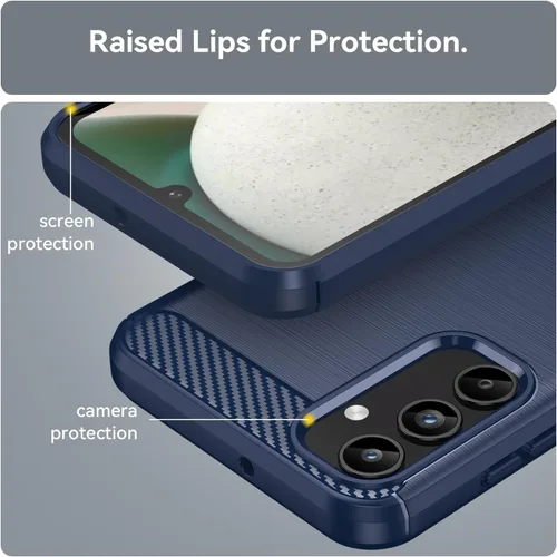 Vista 3 de Osophter Funda para Samsung Galaxy A15 5G: con 2 protectores de pantalla para Samsung Galaxy A15 5G Funda protectora de goma TPU flexible para Azul