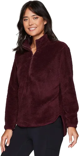 Vista 3 de RBX Active - Sudadera de piel sintética con cremallera de 14 para mujer