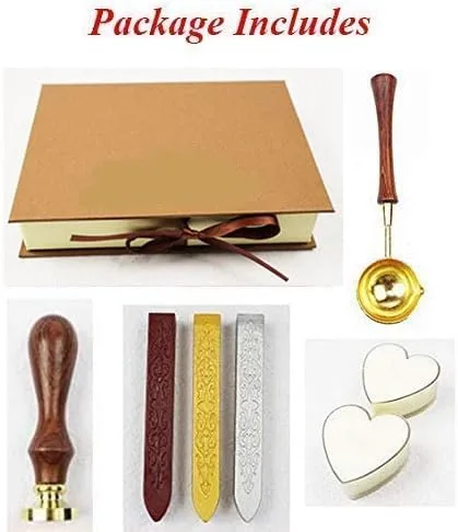 Vista 2 de Sello de cera de libélula, cuchara derretida, palitos de cera de sellado, juego de caja de libro de regalo de vela, invitación de boda, vacaciones