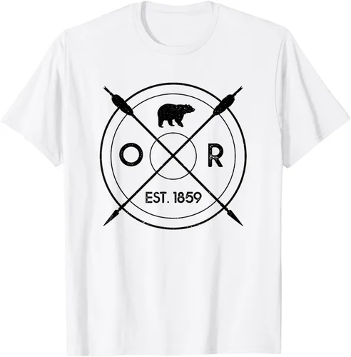 Vista 50 de Oregon Beaver State Bear OR Est. 1859 - Camiseta de regalo, gris, S