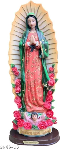Vista 2 de Estatua de Nuestra Señora de Guadalupe Virgen De Guadalupe 13" de alto