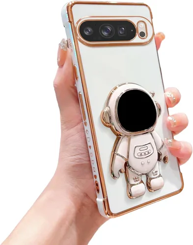Vista 22 de phylla Funda para teléfono para Google Pixel 7A 6.1" 5g, Funda de teléfono con soporte astronauta chapado de lujo con patrón lateral pequeño