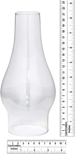 Vista 2 de B&P Lamp® Base de 3 pulgadas por 8 1/2 pulgadas de altura de vidrio transparente de aceite o queroseno lámpara chimenea