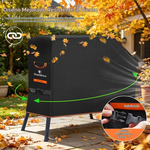 Vista 5 de [Tela resistente 1000D mejorada] Cubierta de plancha para Blackstone de 22 pulgadas con capucha y soporte, cubierta de plancha impermeable