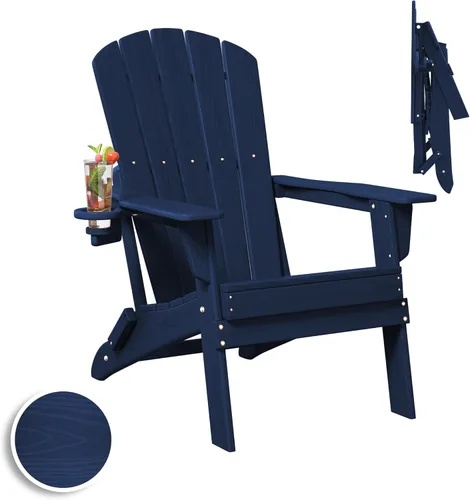 Vista 23 de Plawdlik Juego de 10 sillas plegables Adirondack con textura de madera, HDPE pesado para todo tipo de clima, juego cómodo junto a la piscina, patio