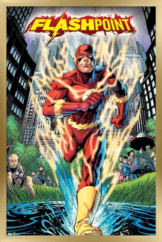 Vista 18 de Trends International DC Comics-The Flash-Flashpoint - Póster de pared, 14.725 x 22.375 pulgadas, versión enmarcada de madera de granero