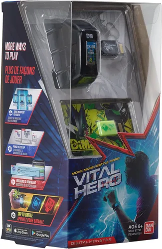 Vista 5 de Bandai Namco - Digimon - Vital Hero Rastreador de Fitness Interactivo/ Reloj Digital/ Mascota Virtual (Negro)