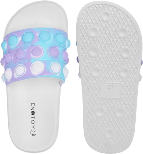 Vista 5 de Engtoy Sandalias para niños y niñas, unisex, ligeras, antideslizantes, puntera abierta, cómodas, para ducha, playa, divertidas sandalias