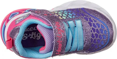 Vista 4 de Skechers Zapatos deportivos unisex con diseño de corazón para niños y niñas Arco iris