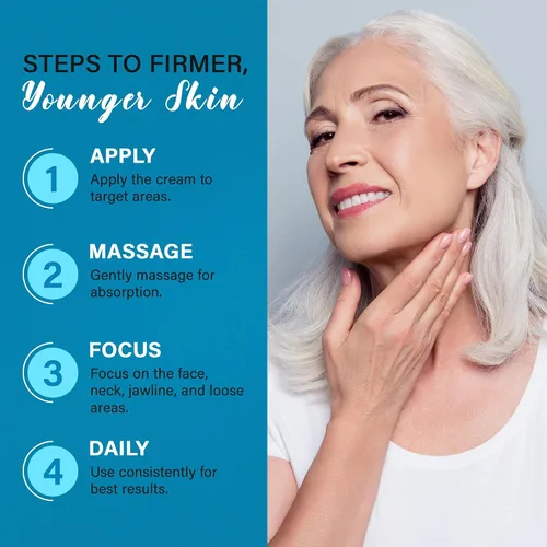 Vista 6 de Crema para el cuello Aprieta y Levanta: Crema de estiramiento facial instantáneo - Crema hidratante facial antienvejecimiento 6 en 1 para firmeza