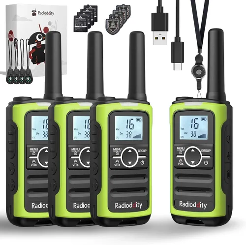 Vista 9 de Radioddity FS-T8 Walkie Talkies para adultos y niños recargables, radio bidireccional sin licencia FRS de largo alcance con llamadas grupales, VOX