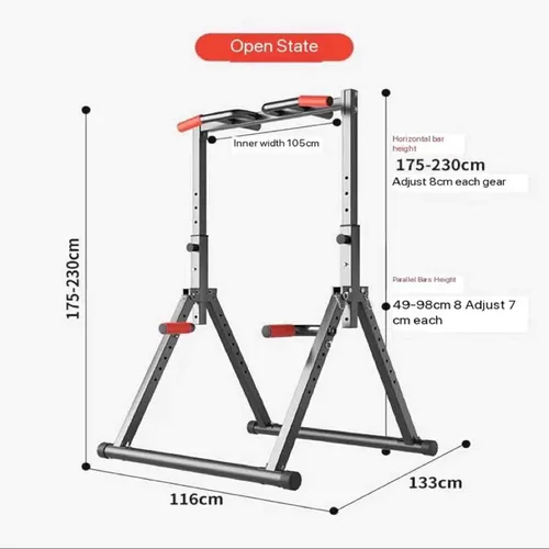 Vista 8 de Barra horizontal plegable multifuncional interior hogar hogar tubo de acero telescópico pull-up dispositivo