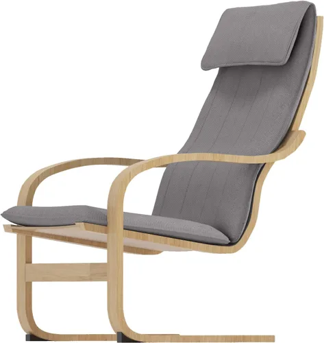 Vista 9 de Funda de repuesto para silla Poang de algodón, compatible con IKEA Poang funda para sillón solo color gris oscuro