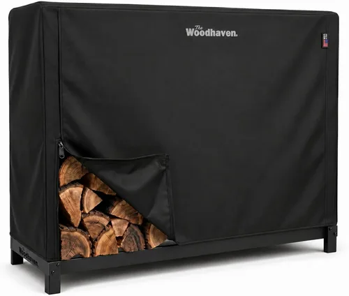 Vista 7 de Woodhaven Cubierta completa impermeable de 3 pies – Cubre 1/8 cable de leña al aire libre – Vinilo reforzado con correas de apertura frontal
