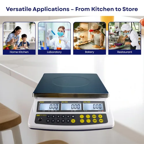 Vista 5 de Easy Weigh CK Series - Báscula digital para computación de precio recargable, funciona con pilas, aprobación NTEP clase III, pantalla LCD, portátil