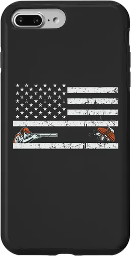Vista 12 de Funda para iPhone 16 Orgullosa Bandera Americana Retro - Skeet Trap Clay Shotgun Shooting Case