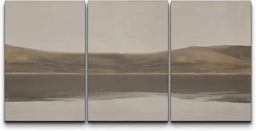 Vista 16 de wall26 Lienzo enmarcado para pared, juego de arte con trazos de pintura roja y naranja vibrante, paisaje, formas abstractas, ilustraciones, arte