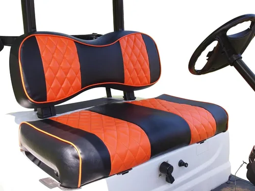 Vista 25 de Huskey Parts Company EZGO - Funda de asiento delantero naranja con costuras de diamante Medalist TXT 94-13, carrito de golf, 2 unidades naranja