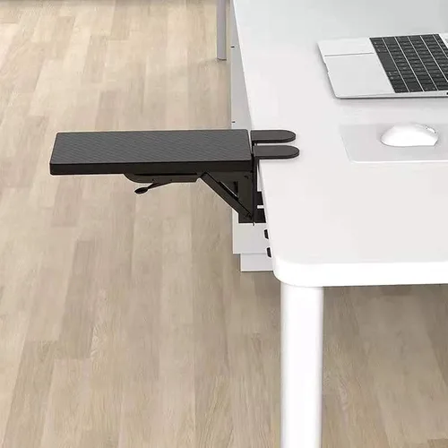 Vista 5 de Reposabrazos para extensor de escritorio, bandeja de extensión de escritorio ergonómica, abrazadera sin perforadores, bandeja plegable para cajones