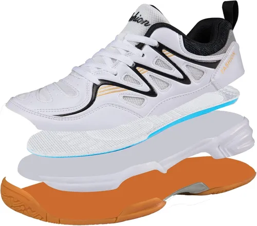 Vista 6 de EADNLY Zapatos de pickleball para hombre, zapatos de bádminton, zapatos de tenis para interiores, zapatos de pista de raquetbol, squash, zapatos