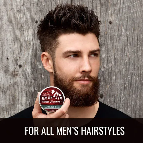 Vista 3 de Rocky Mountain Barber Company Pasta de cabello para hombres – Pasta de peinado con fijación flexible ligera y firme para todos los estilos