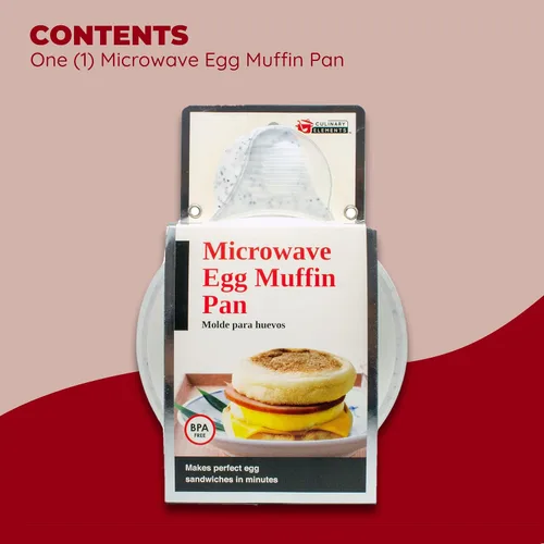 Vista 2 de Good Living Molde para magdalenas de huevos para microondas, sándwiches de desayuno rápido de 1 minuto, antiadherente, sin BPA y apto