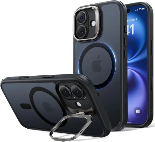 Vista 67 de ESR Funda para iPhone Air con soporte de almacenamiento, compatible con MagSafe, protección contra caídas de grado militar, funda magnética