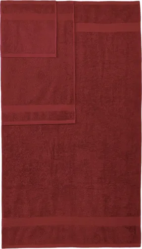 Vista 4 de Amazon Basics Juego de toallas de baño suaves, absorbentes, resistentes a la decoloración, 100% algodón, 6 piezas (12 x 12 pulgadas), toallas Carmesí
