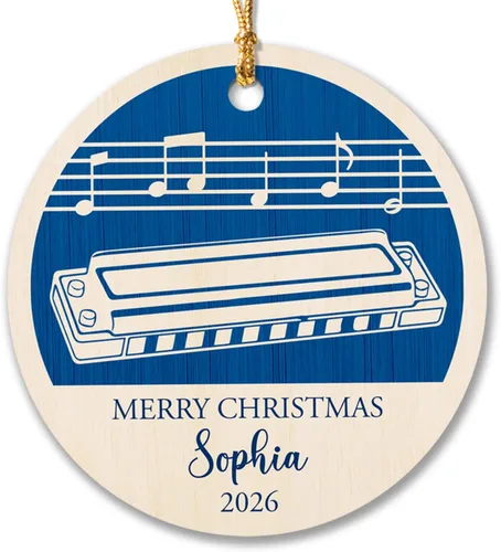 Vista 7 de Adorno de Navidad de instrumento musical de acordeón, nombre personalizado y adorno de año para acordeonista, regalo de profesor de música