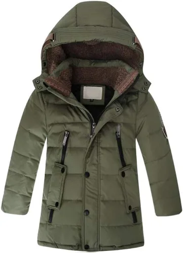 Vista 7 de Mallimoda Abrigos de plumón con capucha para niños, chaqueta cálida de invierno, abrigo acolchado sólido