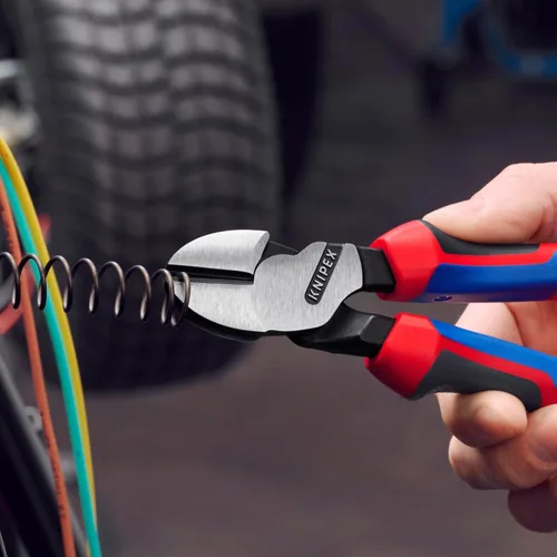 Vista 8 de KNIPEX 74 22 200 Comfort Grip - Alicate de corte diagonal angular de alto apalancamiento, 8 pulgadas, ángulo, agarre cómodo
