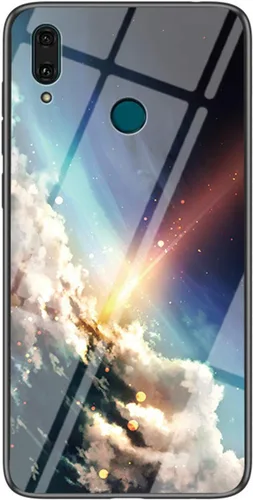 Vista 8 de IVY Funda de cristal templado con cielo estrellado para Huawei Y9 2019 / Enjoy 9 Plus Case - A