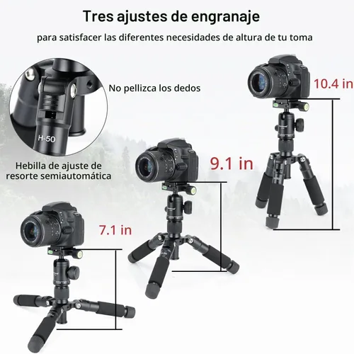 Vista 4 de Koolehaoda Mini trípode de sobremesa con cabeza de bola de 360°, portátil Negro