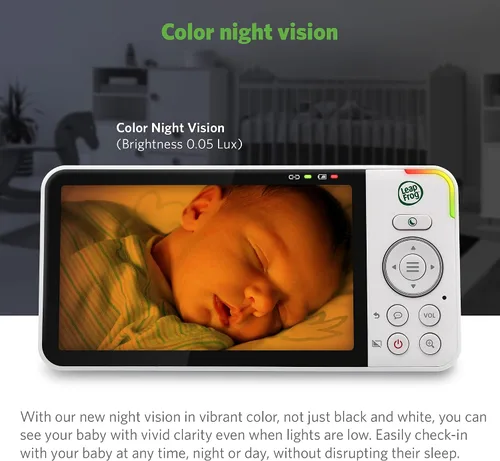 Vista 5 de LeapFrog Monitor de bebé LF925HD con cámara y audio, monitor de bebé de acceso remoto WiFi de 1080p, cámara panorámica e inclinación de 360°, zoom