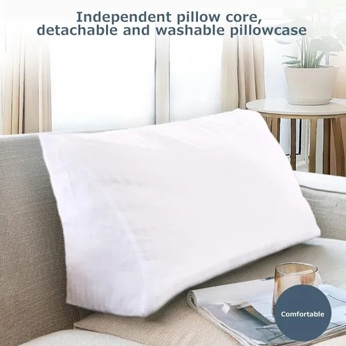 Vista 7 de Almohada de cabecera con protección de cintura, almohada de lectura, almohada triangular de cuña, cojín de espalda larga con funda extraíble