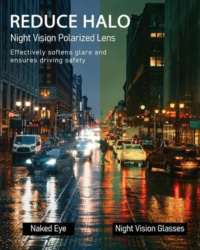 Vista 5 de IGnaef Gafas de conducción nocturna para mujer polarizadas amarillas visión nocturna gafas antirreflejos IF008