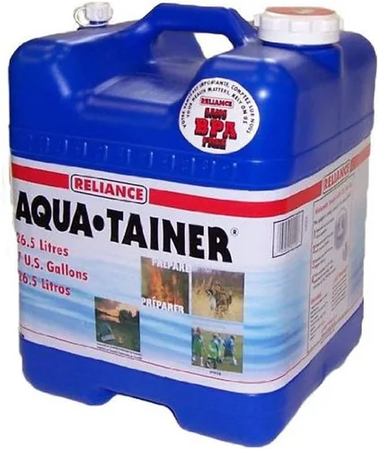Vista 2 de Reliance Productos Aqua Tainer Tanque de almacenamiento de agua potable de 7 galones (paquete de 4)