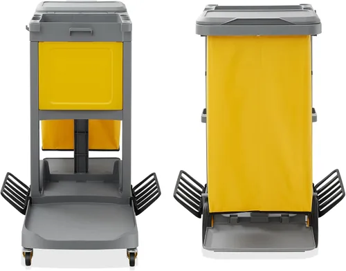 Vista 2 de Dryser Carrito de limpieza comercial con ruedas - Carrito de limpieza con gabinete con cerradura de llave