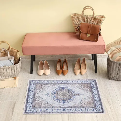 Vista 35 de GLN Rugs Bohemian - Troy - Alfombra de felpilla lavable a máquina, bohemio, lavable, antideslizante, alfombra de área de felpilla de pelo bajo