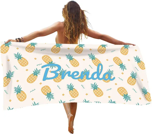 Vista 8 de Toalla de playa personalizada de frutas de verano, toallas de playa personalizadas para playa, baño, piscina, manta de sol para niños y adultos
