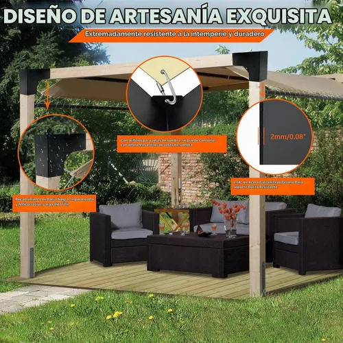 Vista 3 de Kits de soporte para pérgola DIY, soportes de esquina en forma de L de 2 vías para madera de 4 x 4 pulgadas (real: 3.5 x 3.5 pulgadas) para pérgola