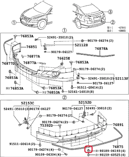 Vista 8 de Rexka 40 unids Soporte de parachoques delantero Splash Shield debajo de la cubierta Nylon Tuerca Ojal M5.5 Tornillo 90189-06193 para Toyota Lexus 40