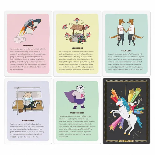 Vista 2 de Affirmators! Deluxe Deck: 100 Affirmation Cards Deck - Affirmation Cards to Help You Help Yourself without The Self-Helpy-Ness