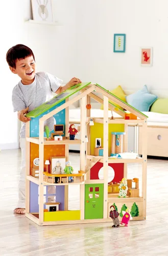 Vista 2 de Casa de muñecas de madera "All seasons" amoblada con accesorios para niños de Hape