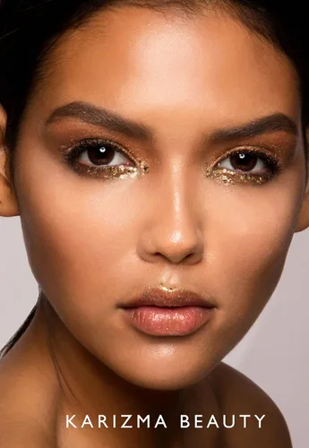 Vista 7 de KARIZMA 24K Gold Purpurina holográfica dorada Purpurina gruesa de 0.35 onzas para la cara, el cabello, los ojos y el cuerpo, para mujer. Purpurina