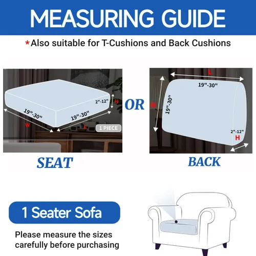 Vista 2 de YEMYHOM - Fundas elásticas para cojín individual, protector de sofá, silla, asiento, funda deslizante, funda suave de sofá, reemplazo, grande, a